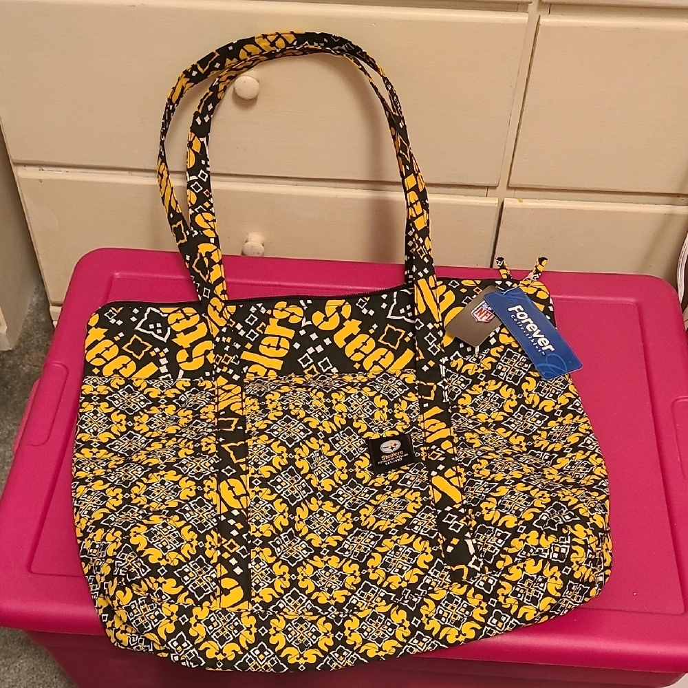 Pittsburgh Steelers quilted Black and Yellow Tote Bag